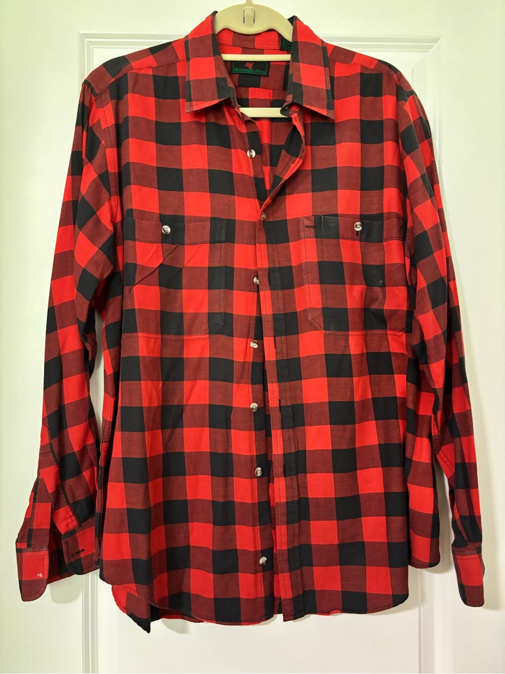 Vintage Abercrombie & Fitch Red and Black Plaid Button-Down Shirt